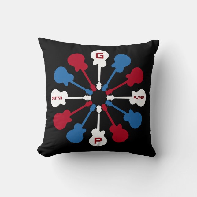 Coussin guitares. guitariste. guitarman (Recto)