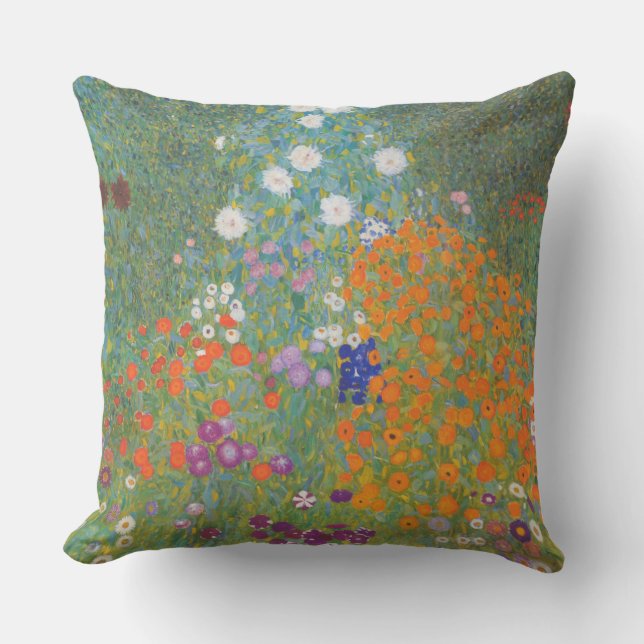 Coussin Gustav Klimt Fleur Jardin Cottage Nature (Recto)