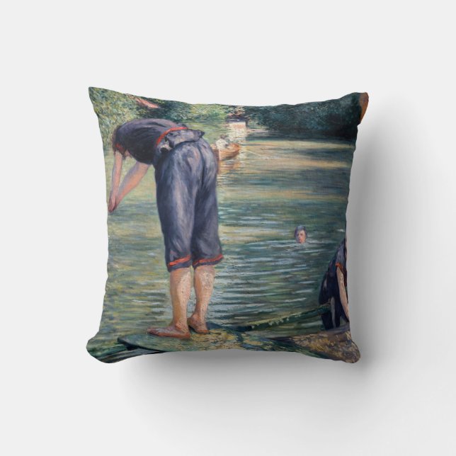 Coussin Gustave Caillebotte - Baigneurs, bord de l'Yerres (Recto)