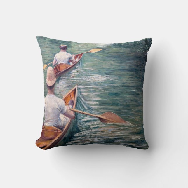 Coussin Gustave Caillebotte - Canoës sur l'Yerres (Recto)