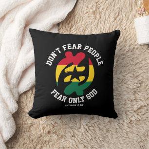 Coussin Gye Nyame Adinkra Chrétien Ghana CRAINS SEULEMENT