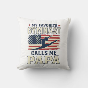 Coussin Gymnaste préféré m'appelle Papa Patriotique Vintag