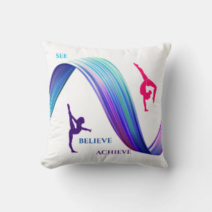 COUSSIN GYMNASTIQUE DEUX CÔTÉS ONT JETÉ UN OREILLÈRE.