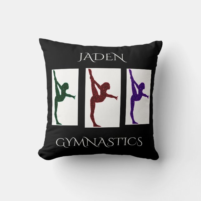 Coussin Gymnastique nom personnalisé lancer oreiller. (Recto)