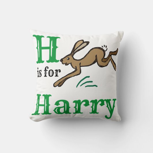 Coussin H est pour bébé garçon Harry (Recto)