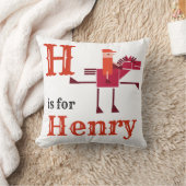 Coussin H est pour Henri bébé garçon (Couverture)