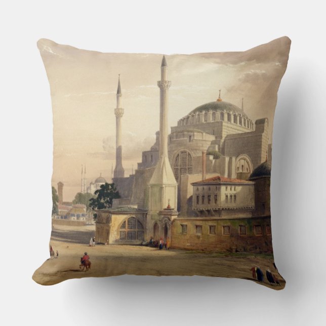 Coussin Haghia Sophia, plat 17 : vue extérieure du mosq (Recto)