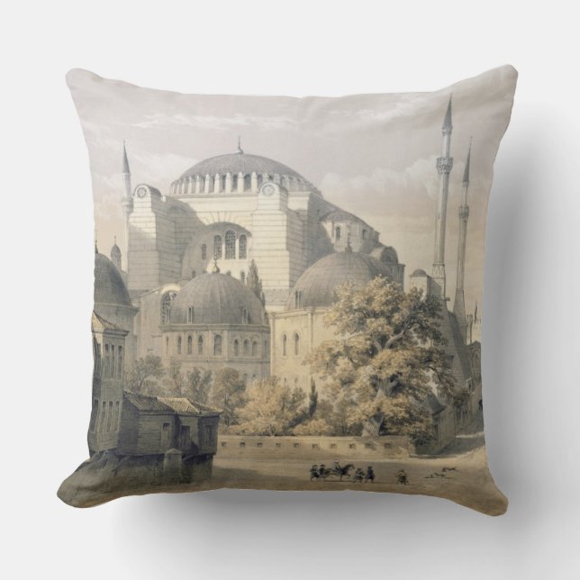 Coussin Haghia Sophia, plat 19 : vue extérieure du mosq (Recto)