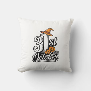 Coussin Halloween 31 octobre typographie conception de t-s