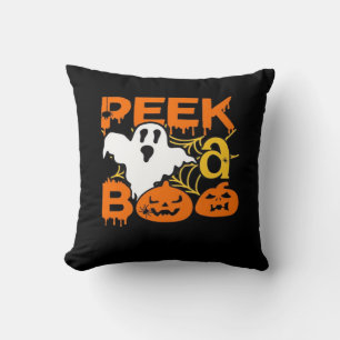 Coussin Halloween avec Peekaboo Citrouille