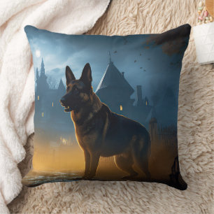 Coussin Halloween berger allemand effroi