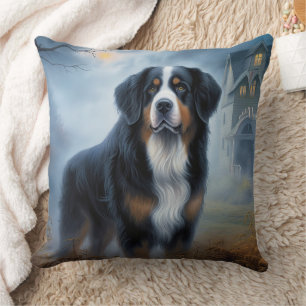 Coussin Halloween Bernes des Montagnes effrayant
