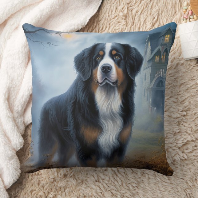 Coussin Halloween Bernes des Montagnes effrayant (Couverture)