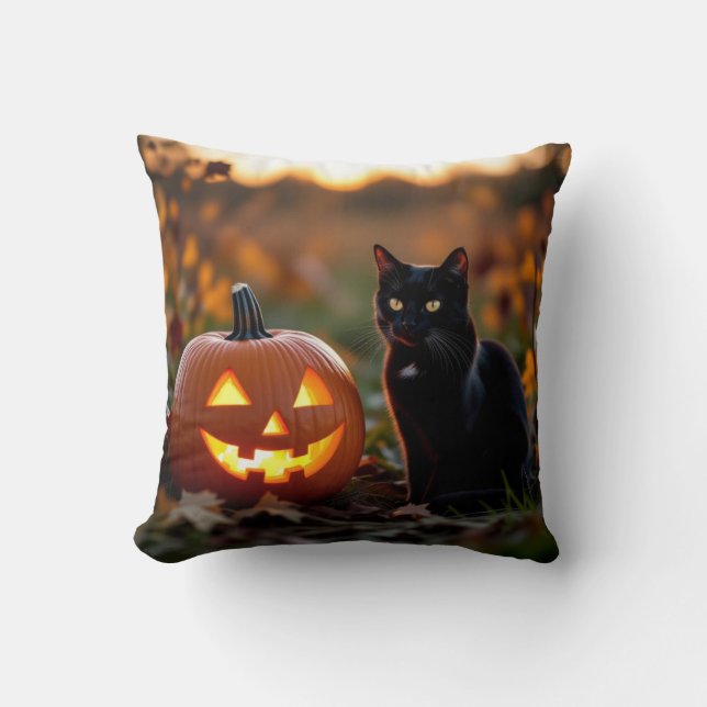 Coussin Halloween. Chat (Recto)