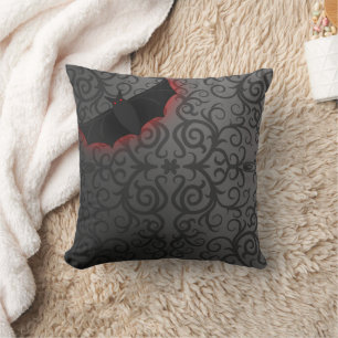 Coussin Halloween chauve-souris gothique fleurit couvertur