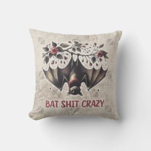 Coussin Halloween chauve-souris Vintage Floral à deux face