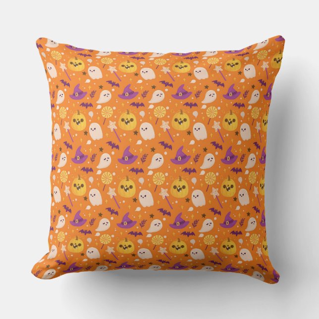 Coussin Halloween citrouille (Recto)