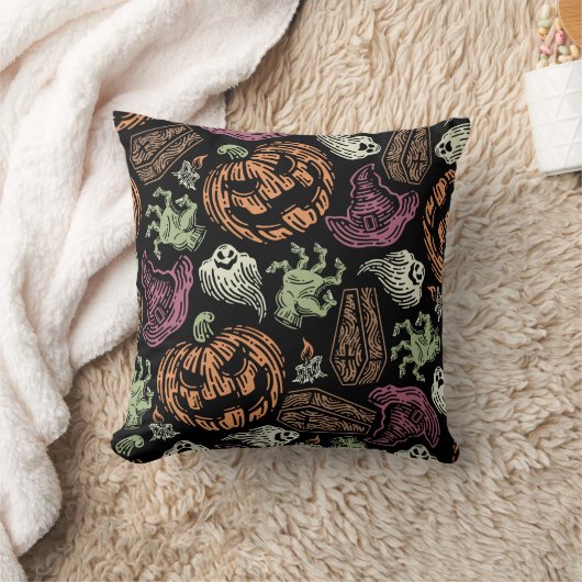 Coussin halloween citrouille king (Couverture)