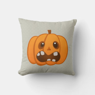 Coussin Halloween Citrouille orange Jack-o'lanterne