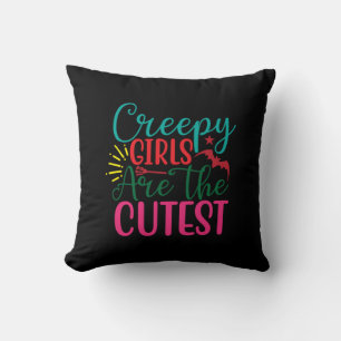 Coussin Halloween Creepy Girls Are The Cutest Birthday