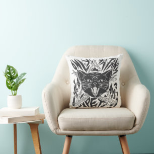 Coussin Halloween de chat noir