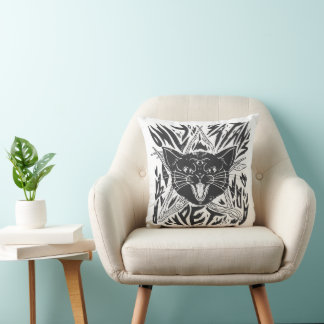 Coussin Halloween de chat noir