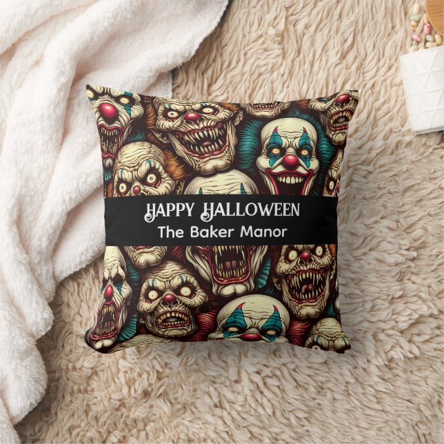 Coussin Halloween des clowns horrifiants (Couverture)