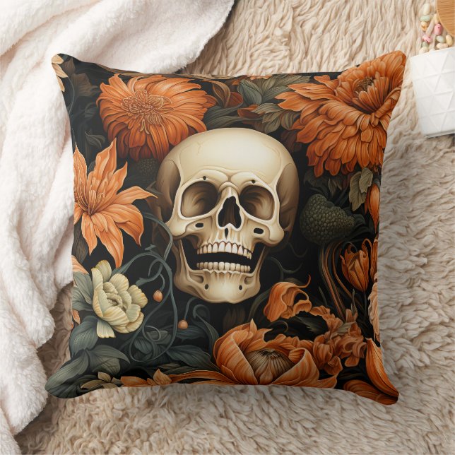 Coussin Halloween des crânes vintages (Couverture)