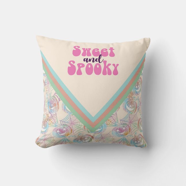 Coussin Halloween doux et Éffrayant (Recto)