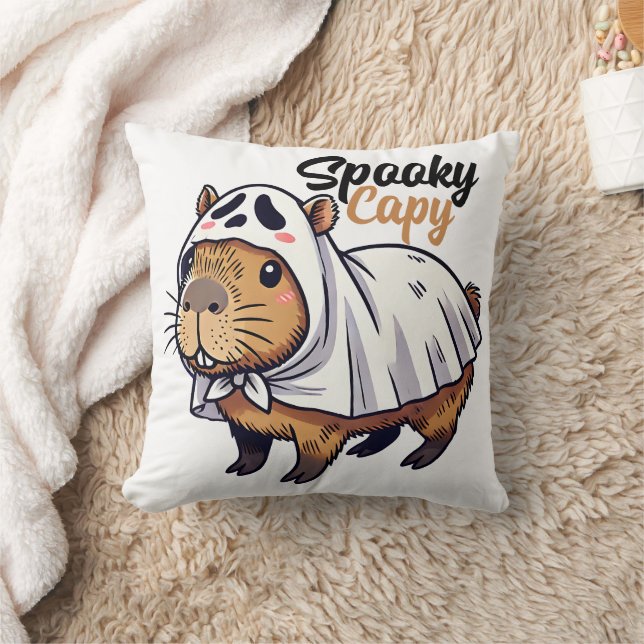 Coussin Halloween éffrayant Capy Cute (Couverture)