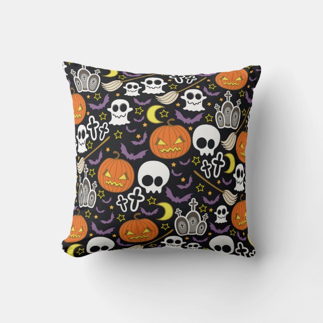 Coussin Halloween éffrayant : Conception Arrière - plan à  (Recto)