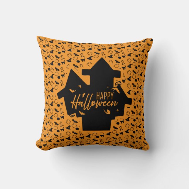Coussin Halloween éffrayant Haunted House (Recto)