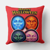 Coussin Halloween elemental moon faces, Gothic fantasy squ (Verso)