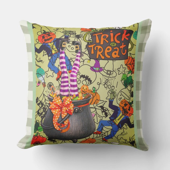 Coussin Halloween, Farce ou Friandise (Recto)