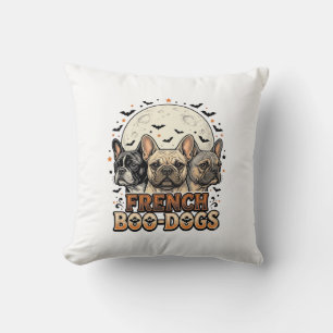 Coussin Halloween Frenchie Boo Dogs Drôle Vintage_1