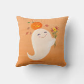 Coussin Halloween Gentil Fantôme et Fleurs (Verso)