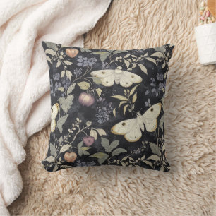 Coussin Halloween gothique vintage à la teigne florale