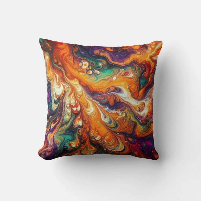 Coussin Halloween inspiré / Mouvement / Cravate-Dye Pour (Recto)