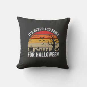 Coussin Halloween Jamais Trop Tôt Vintage Coucher de solei