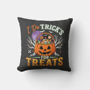 Coussin Halloween Je Fais des Tours pour des Friandises Ci