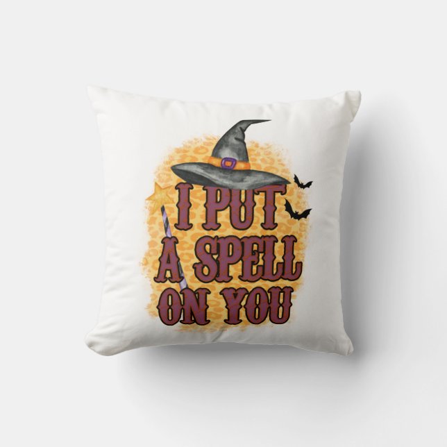 Coussin Halloween Je T'Ai Mis Un sort Anniversaire (Recto)