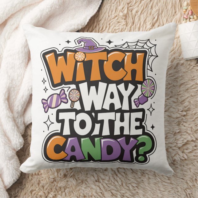 Coussin Halloween Jetez l'oreiller - Sorcière jusqu'au bon (Couverture)