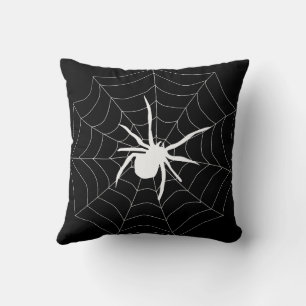 Coussin Halloween Joyeux Black & Orange Spider Web Ther