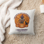 Coussin Halloween Joyeux Professeur Chat Noir Sorcière Cha (Couverture)