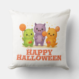 Coussin Halloween Kawaii Monsters & Lollipops