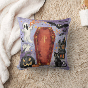 Coussin Halloween, la hantise du cercueil scellé