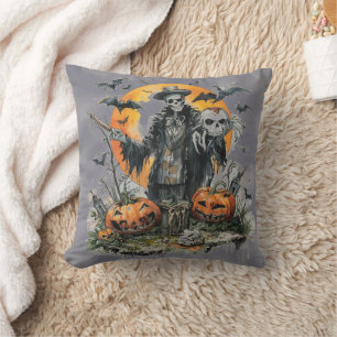 Coussin Halloween,Le Gentilhomme Crâne de la Lune de récol