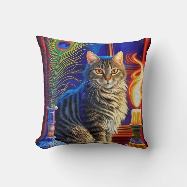 Coussin Halloween magique de chat et de fantôme à coudre (Recto)