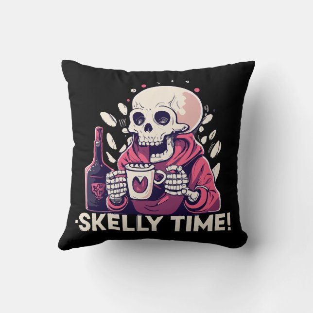 Coussin halloween mais c'est l'heure de skelly (Verso)