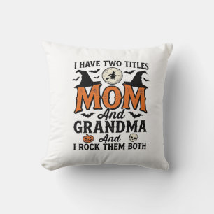 Coussin Halloween Maman Grand-mère Vintage Chemise de Sorc